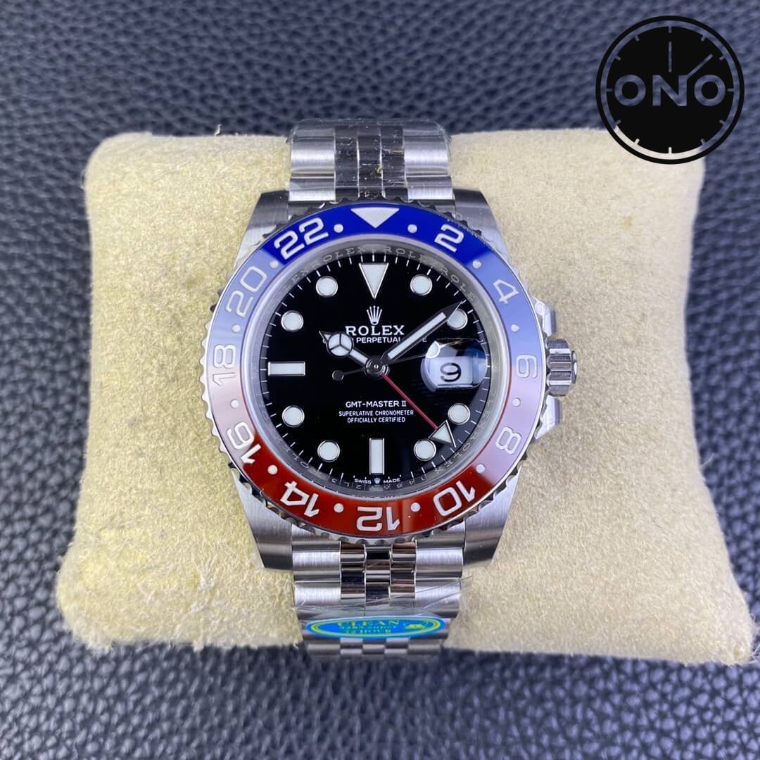 ONO Rolex GMT-Master II 126710 BLRO 40mm 904L SS Black Dial Clean 3285 Jubilee Bracelet