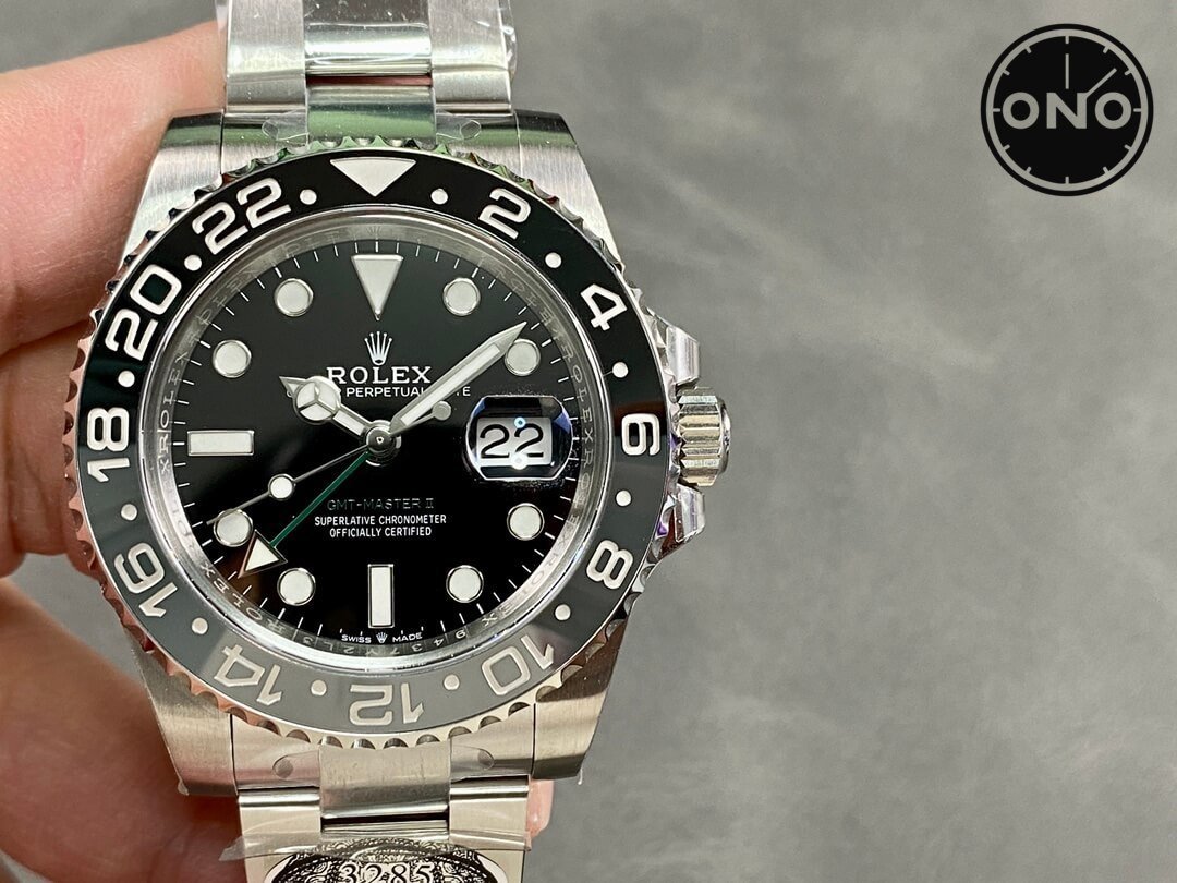 ONO Rolex GMT-Master II 126710 GRNR 40mm 904L SS Black Dial Clean 3285 Oyster Bracelet